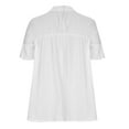 thumbnail image 6 of ZyeKqe Womens Button down Shirts Ruffle Short Sleeve Shirts Collared Casual Blouses Tops, 6 of 6