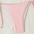 thumbnail image 7 of Jjayotai Womens String Two Piece Halter Top Triangle Bikini Set with Tie Side Bottom, Sexy Swimsuit Bathing Suits Pink M, 7 of 7