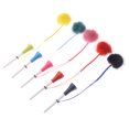 thumbnail image 2 of 5Pcs Golf Rubber Tees With 4cm Imitation Mink Fur Plush Balls&Handmade Rope Prevent loss Different Colors Golf Ball Holder 5Pcs, 2 of 5
