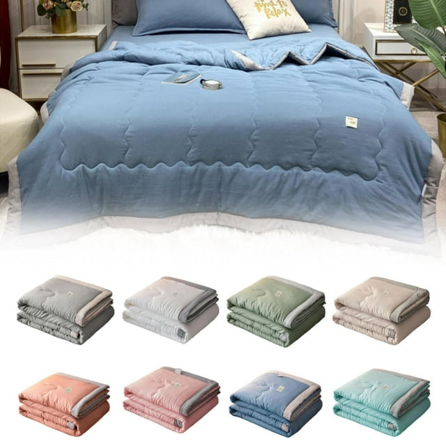 Cooling Summer Quilt Cozival Solid Color Summer Quilt - Lightweight Cooling Comforter, Breathable Bedspread for Queen/Twin Size, Machine Washable, Lightweight Breathable Comforter, A