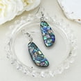 thumbnail image 4 of AeraVida Chic Casual Abalone Shell 925 Sterling Silver Dangle Earrings,19x69mm, 4 of 6