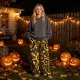 thumbnail image 2 of Trgacdwlo Halloween Pajama Pants Fuzzy Funny Ghost Graphic Wide Leg Fleece Pj Pants Women Elastic Waist Winter Cozy Warm Womens Lounge Pants, 2 of 6