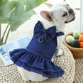 thumbnail image 3 of Pet Skirt Bowknot Tie Traction Ring Denim Style - Summer Small Dog Princess Cosplay Costume - for Outdoor, 3 of 8