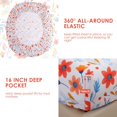 thumbnail image 4 of Floral Printed Sheet Set King Soft Microfiber Botanical Bed Sheets Extra Deep Pocket Pieces, 4 of 8