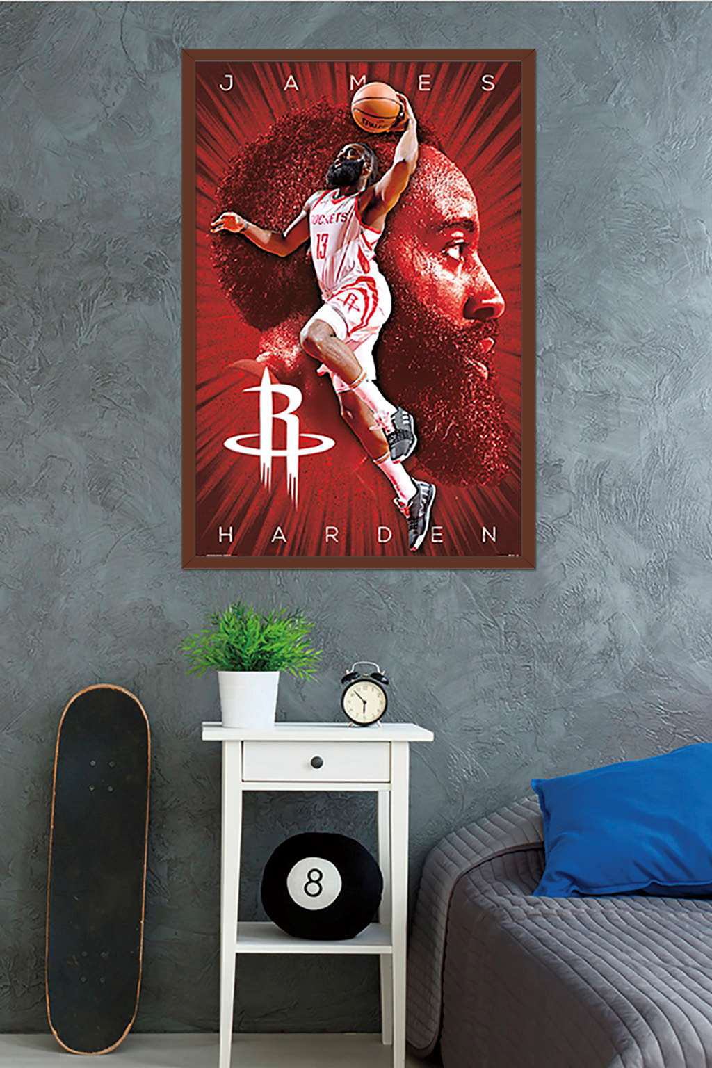 James Harden Basketball Player Poster (160) Wall Art Poster Scroll Canvas  Painting Picture Living Room Decor Home Framed/Unframed 08x12inch(20x30cm)