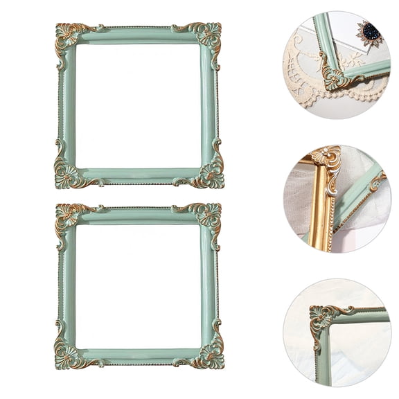 DEMACRIO 2pcs Retro Style Picture Frames Vintage Photo Frames For Stylish Decor For Selfie Backgrounds Resin Design