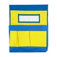 thumbnail image 2 of 3 Bolsillos Traseros Para Silla Con Etiquetas De Nombres, Bolsa De Bolsillo Para Guardería En Casa, Preescolar, Amarillo Y Azul, 2 of 8
