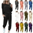thumbnail image 6 of Aloohaidyvio sweatshirt sets for women 2 piece,Women Loose Two-piece Sets Solid Long Sleeve Tops Vest Casual Pants Sweatsuit, Womens Seatsuits, 6 of 6