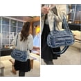 thumbnail image 4 of Sunyuer Women Vintage Washed Denim Shoulder Bag, Multi Pockets Large Capacity Hobo Tote Purse, Detachable Adjustable Crossbody Strap Casual Denim Handbag for Daily Commute Travel, 4 of 7