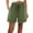 Army Green, variant on Besolor Womens Summer Bermuda Shorts Casual Elastic Waist Drawstring Plus Size Rolled Hem Beach Shorts with Pockets