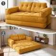 thumbnail image 3 of Leumius 2 Seater Modular Corduroy Sofa with Chaise Lounge,2-in-1 Boneless Convertible Floor Couch,Lazy Double Sofa with Armrest for Living Room Bedroom Apartment Game Guest Room,Yellow, 3 of 11