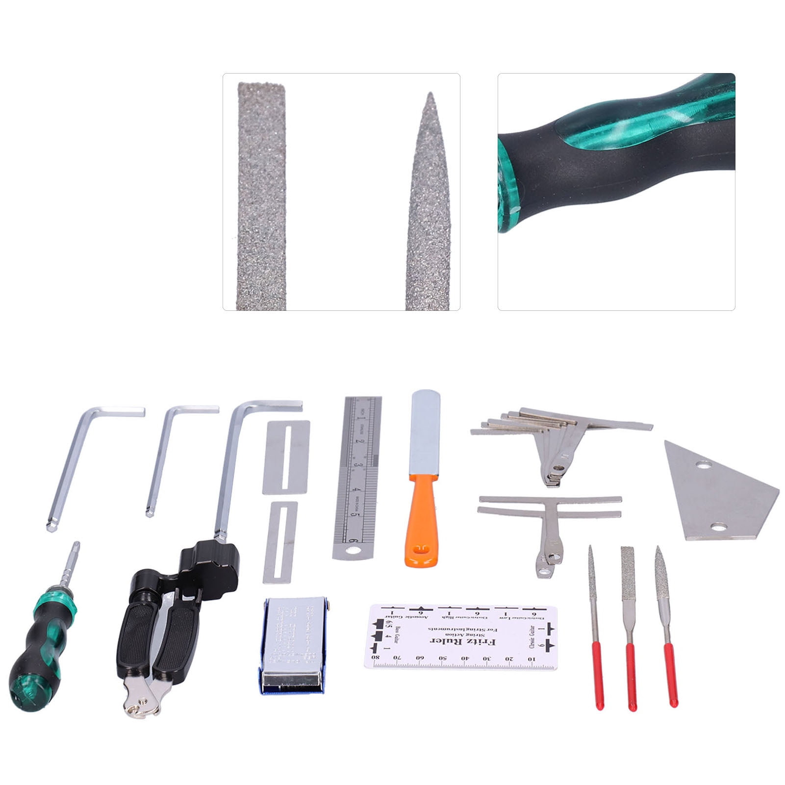 Suodoka Guitar Care Cleaning Repair Tool Kit 17 Pieces Musical Instrument Setup Maintenance Tools Set for Luthier String Adjustment (8.66 inches / 22 cm)