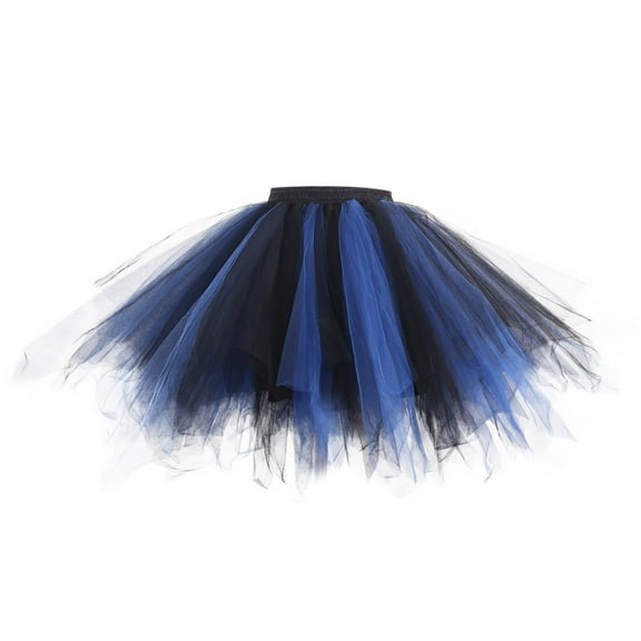 Ediodpoh Carnival Tutu Skirts for Women Christmas Dance Party Patchwork Mesh Tutu Skirt Holiday Ballet Skirt Women's Skirts Dark Blue_002 XL