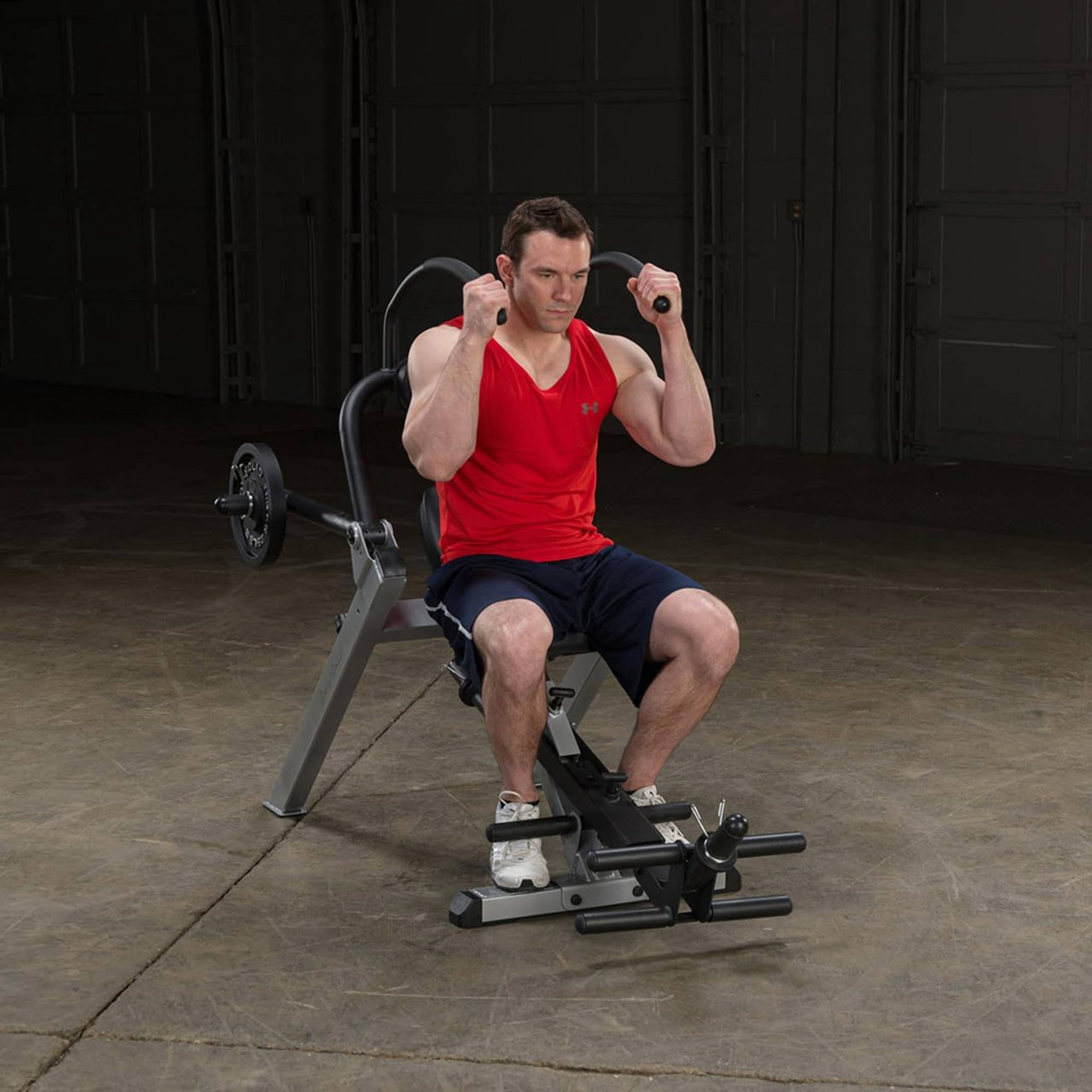 Body Solid GAB300 Semi Recumbent Ab Bench w/ Steel Frame for Abs & Obliques, Black