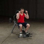 Body Solid GAB300 Semi Recumbent Ab Bench w/ Steel Frame for Abs & Obliques, Black