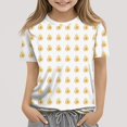 thumbnail image 2 of WTOBBY Toddler Boys and Girls Fruit Print Short Sleeve T-Shirt Top - Casual Kids Shirt with Round Neck for Summer Play, School, and Everyday Comfort,Beige 100, 2 of 5