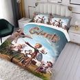 thumbnail image 3 of Gigantes de la Mancha Conjunto de sábanas temático, trío de piezas, cómodo y amigable con la piel, diseño único, regalo de decoración para el hogar para familiares, amigos y fans,173cm *218cm, 3 of 6