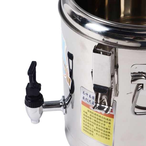 Cubo Aislado 20 Litros Con Grifo - Dispensador De Acero Inoxidable Para Bebidas Calientes (170°C) Y Frías (-30°C) - Ideal Para Fiestas, Camping Y Restaurantes