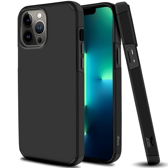 For iPhone 13 Pro Premium Minimalistic Slim Tough ShockProof Hybrid Case Cover - Black