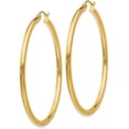 thumbnail image 2 of 14K Yellow Gold Polished 2.5mm Lightweight Tube Hoop Earrings - 50mm, 2 of 6