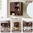 thumbnail image 7 of Aitjunz 46" W Kitchen Wall Cabinet, Wooden Wall Mounted Cabinet with Doors and Adjustable Shelf for Dining Room and Bathroom, Brown, 7 of 7