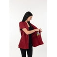 thumbnail image 3 of Post Mastectomy Band collar shirt with Drain pockets Camisole for Drain Management Systems Color: Maroon, Size: X-Large, 3 of 6