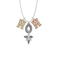 thumbnail image 2 of Delight Jewelry Silvertone Caduceus - PTA Multi-Colored Crystal Mom Charm Necklace, 2 of 5