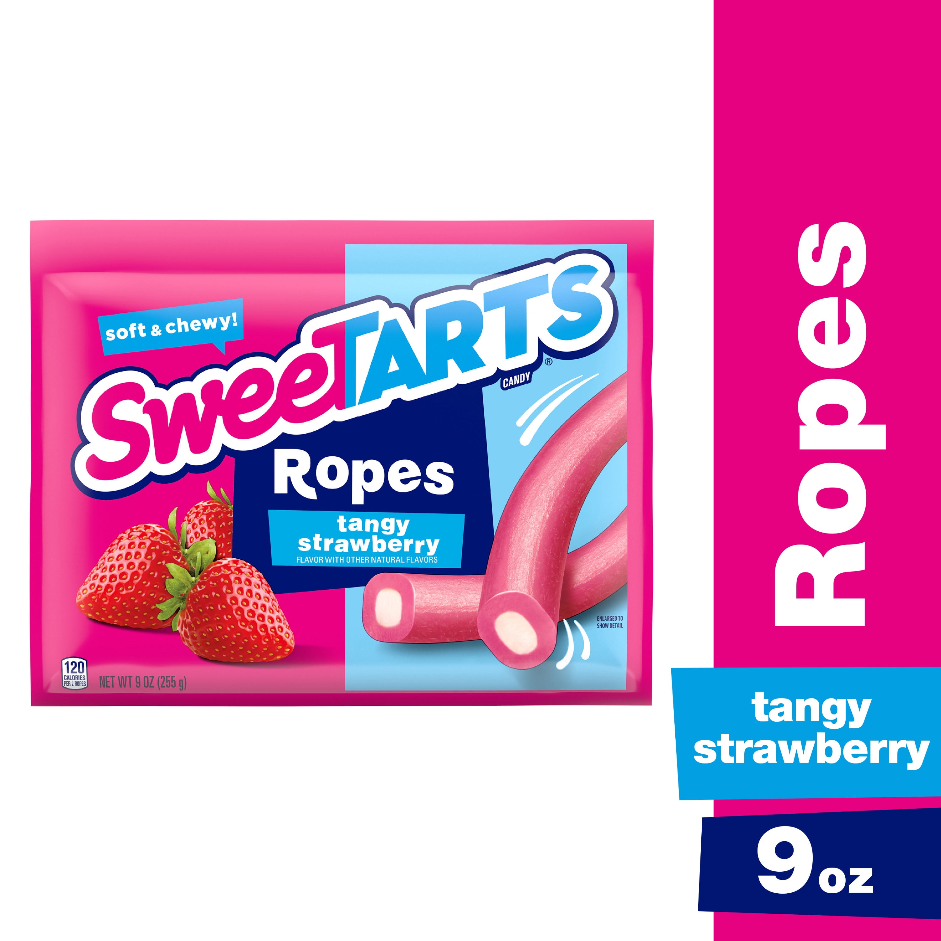 SweeTARTs Soft & Chewy Ropes Tangy Strawberry Candy, 9 oz