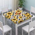 thumbnail image 3 of Elastic Hem Sunflower Tablecloth, Square Polyester Cover for Seasonal Dining, Garden Decor, or Indoor Use, Fits 36x36 Inch, 3 of 6