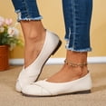 thumbnail image 3 of Yungyresw Women Slip On Work Shoes Round Toe Low Top Comfortable Office Casual Walking Shoes Soft Sole Fashion Ballet Flats Beige 36, 3 of 9