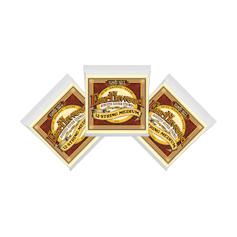Ernie Ball Guitar Strings 3-Pack 12-String Acoustic Earthwood Medium 2012