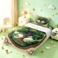 thumbnail image 5 of Homewish Vintage Nature Tree Twin Sheets,Mountain Landscape Bedding,Green Cream,3 Pieces,1 Flat Sheet,1 Fitted Sheet and 1 Pillowcase, 5 of 6
