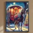 thumbnail image 3 of Pintura de diamante 5D DIY taladro redondo completo Kit de carruajes navideños decoración 30x40cm, 3 of 9