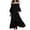 *Black, variant on Women's Off Shoulder Long Sleeve Maxi Dress,Smocked Tiered Loose Flowy Dress For Women,Ladies Casual Summer Beach Boho Dress,Black,S-3XL