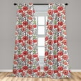 thumbnail image 5 of Ambesonne Flower Curtains, Poppy Blossoms Garden, Pair of 28"x95", Multicolor, 5 of 5