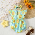 thumbnail image 6 of NIEWTR Newborn Baby Girl Romper Dress Lace Mesh Dress Jumpsuit Bodysuit with Headband Infant Girl Summer Clothes(Yellow,0-3 Months), 6 of 9