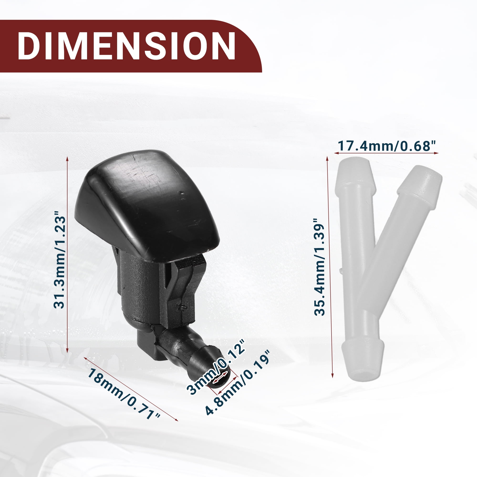 Unique Bargains Windshield Washer Nozzle for Toyota Sienna Black Front with Hose