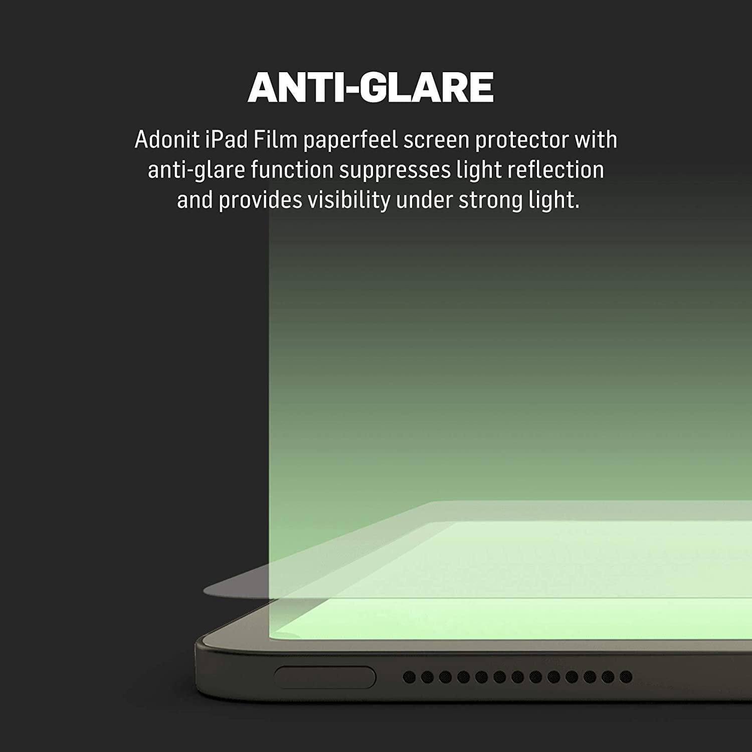Adonit Film de protection d'écran compatible avec iPad Air (11", modèle 2020, 4ème génération), Apple iPad Air 4ème écrire, dessiner et esquisser comme sur Paperfeel Anti-reflet/empreinte digitale/ray