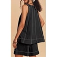 thumbnail image 3 of Womens 2 Piece Lounge Set Casual Summer Outfits Sleeveless Tank Top and Elastic Waist Shorts with Pockets, 3 of 5