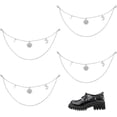 thumbnail image 2 of 4pcs Shoe Chains Silver Double Boot Chain Sun Moon Star Pendants for Women Sock Strap Decorations Sparkling Decorative Chain for Sneakers Clog Sandal Casual Shoe Pant Jeans Bag Decor, 2 of 5