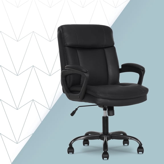 Click365 Adult Polyurathane Mid Back Indoor Commercial Ergonomic Office Chairs Hardware Kit, Black