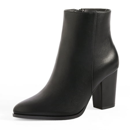 

Dream Pairs Women s Fashion Chunky Block Heel Ankle Boots Party Work Ankle Boots ANITA BLACK/PU Size 10