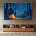 thumbnail image 6 of Magical Nighttime Forest Scene Backdrop Banner with Glowing Fireflies Tent and Starry Sky Party Decorations Photography Props Background for Camping Themed Parties Outdoor Gatherings and Photo Booths, 6 of 7