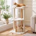 thumbnail image 3 of PAWZ Road 35"Wood Cat Tree with Scratching Posts for Small Cats, Large Platforms,Large Perches, Multi-Level Cat Tower, 3 of 10