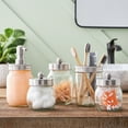 thumbnail image 2 of Home-Complete 5-Piece Mason Jar Bathroom Accessories Set with Lids, Silver, 2 of 11