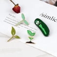 thumbnail image 2 of 4-5 Pcs/Set Green Tree Bud Brooches Yin Yang Koi Fish Pins Enamel Ukulele Lapel Pin Cat Paws Skeleton Grim Reaper Badges Jewelry, 2 of 7