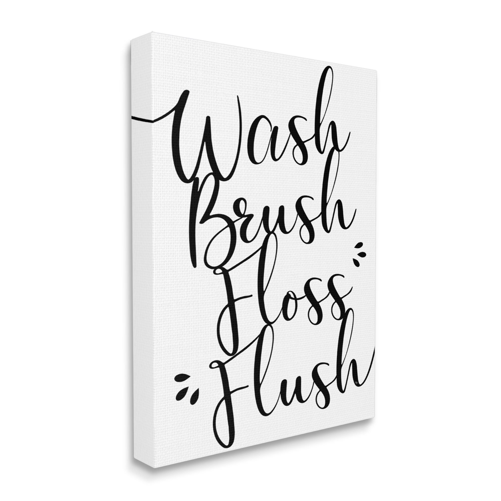 Stupell Industries Bathroom Rules Phrase Typography Painting Gallery Wrapped Canvas Print Wall Art, 16 x 20