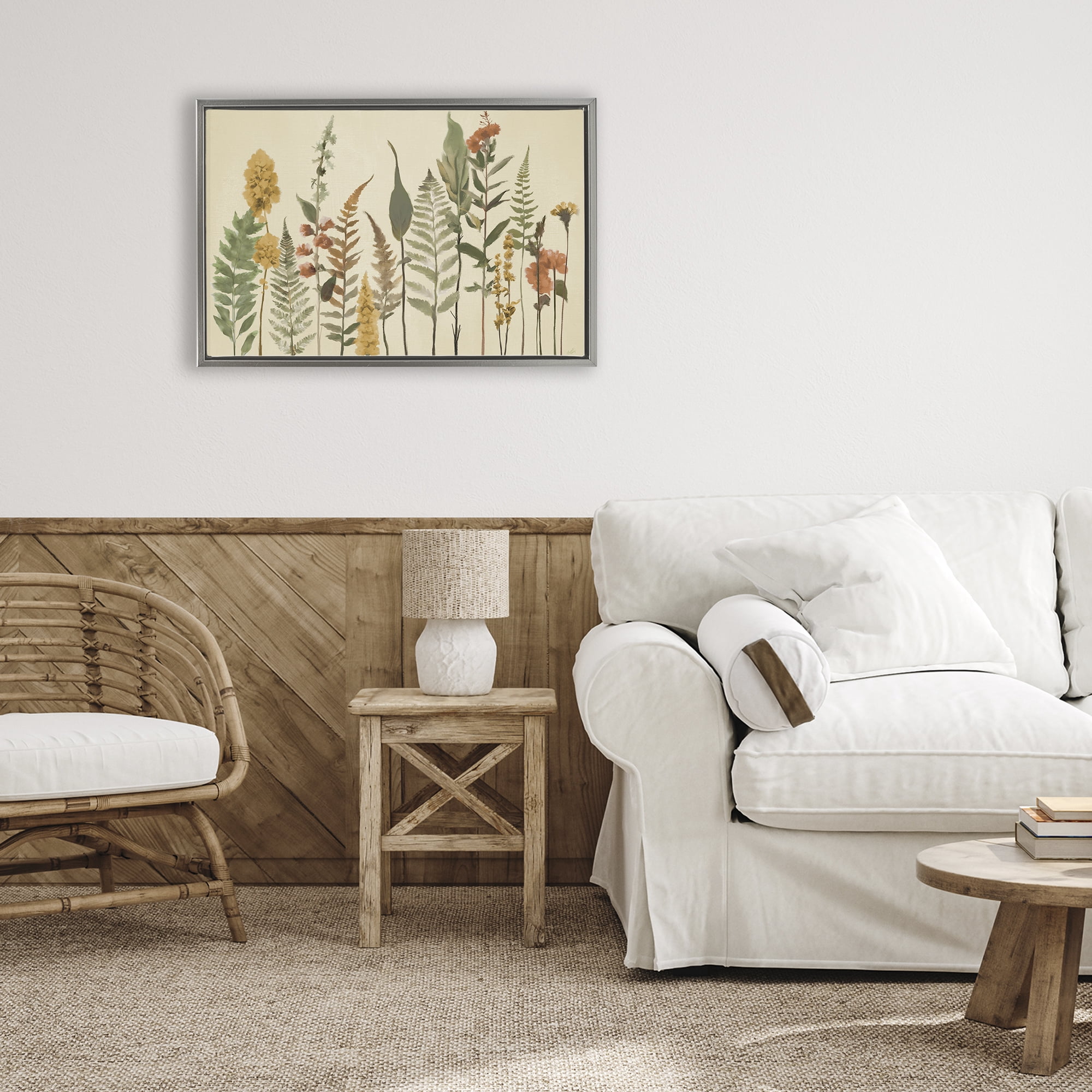 Stupell Industries Fall Toned Botanics Gray Framed Floater Canvas Wall Art, design by Elizabeth Medley