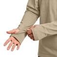 thumbnail image 6 of LUGOGNE Mens Tshirt Long Sleeve Crewneck Athletic Tops with Thumb Holes Comfortable Lightweight Workout Gym Running Pullover Tee Beige,L, 6 of 7