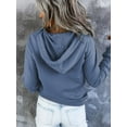 thumbnail image 5 of MOSHU Half Boutton Womens Hoodies Drawstring Hooded Sweatshirts for Woman With Pocket, 5 of 10